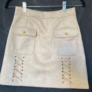 Soft touch light tan mini skirt